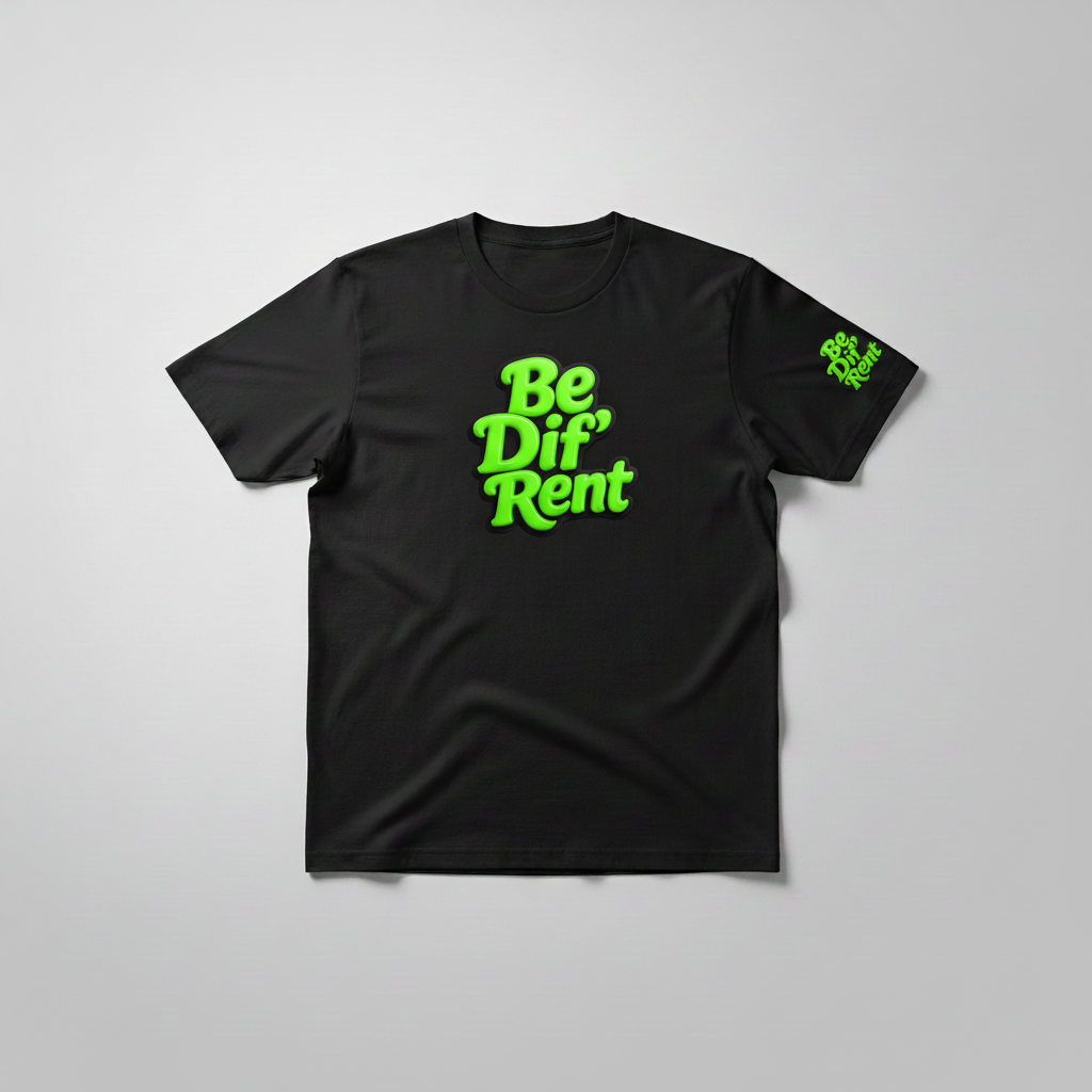 Black tee green logo