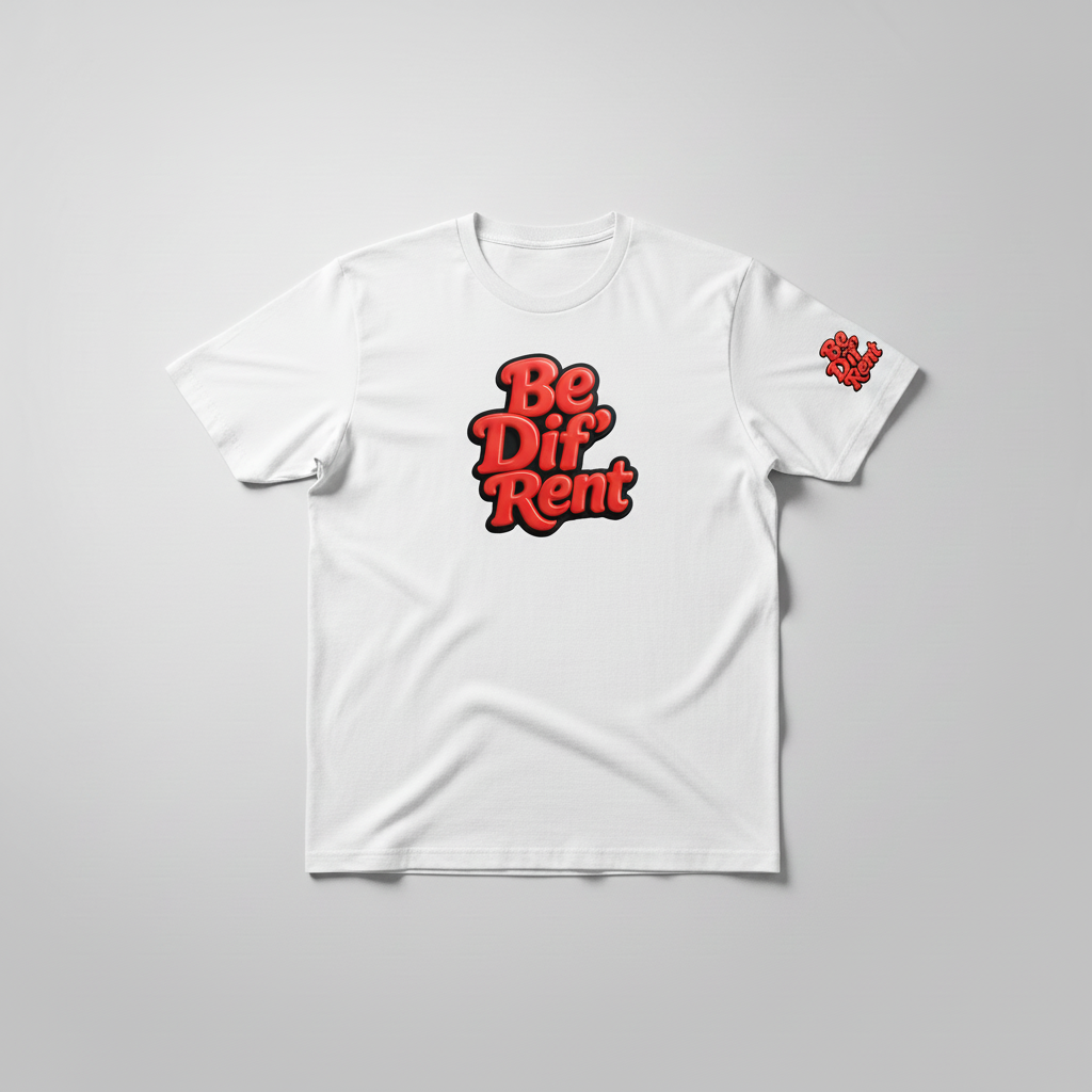 White tee red logo